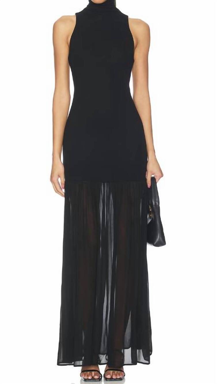 NEW ENZA COSTA airy halter turtleneck dress in black